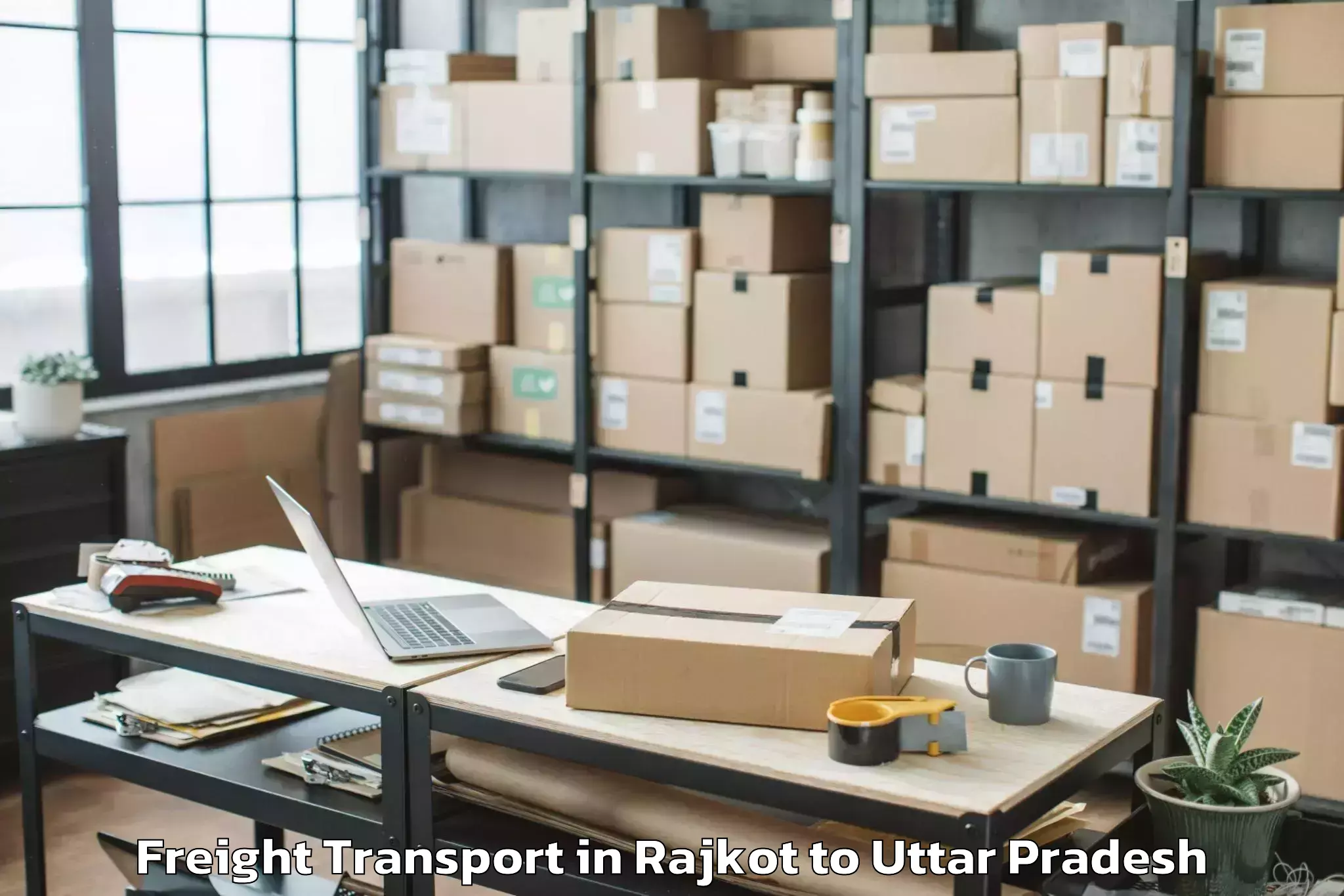 Top Rajkot to Handia Freight Transport Available